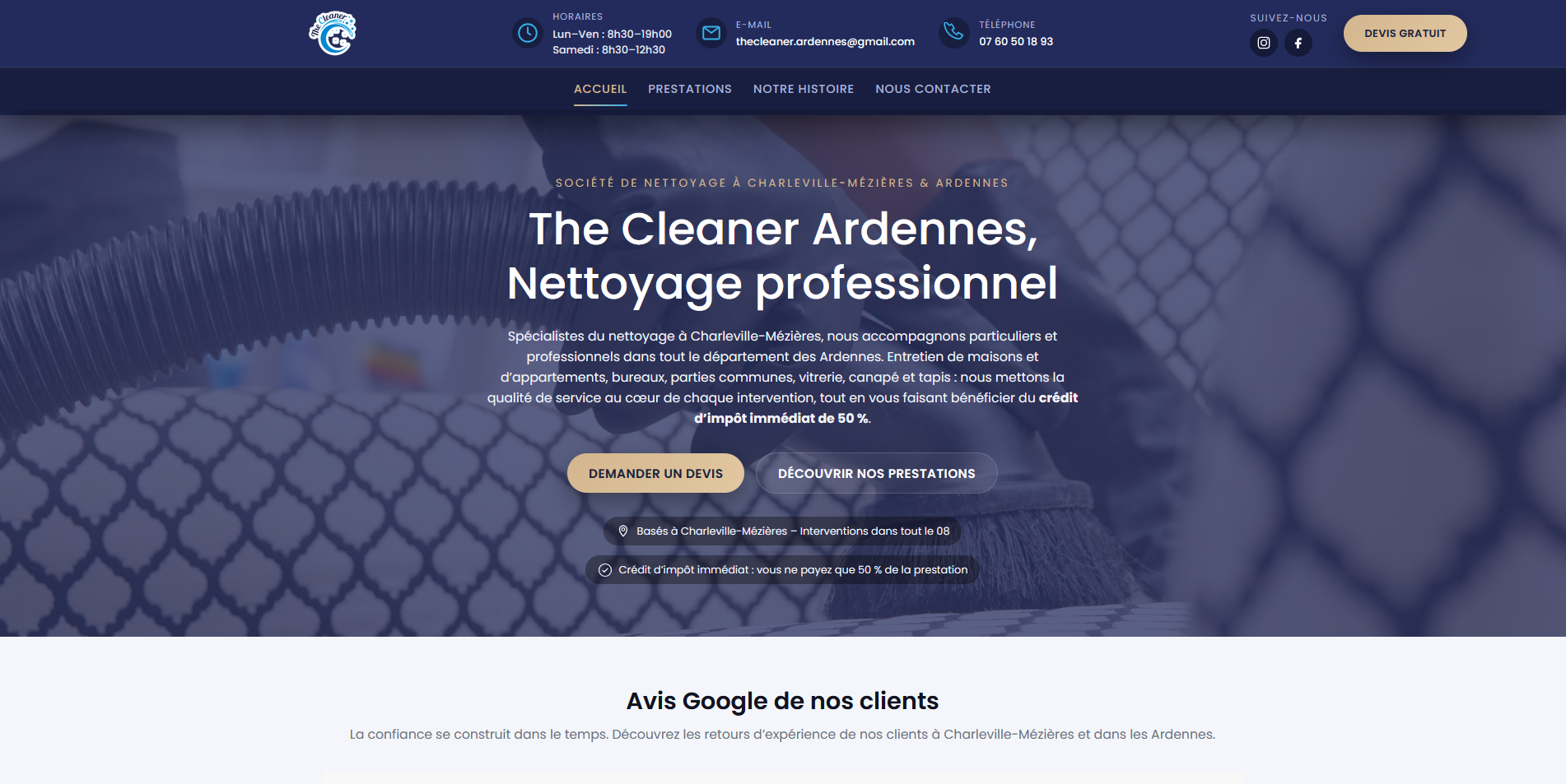 Exemple de landing page Menezia 1