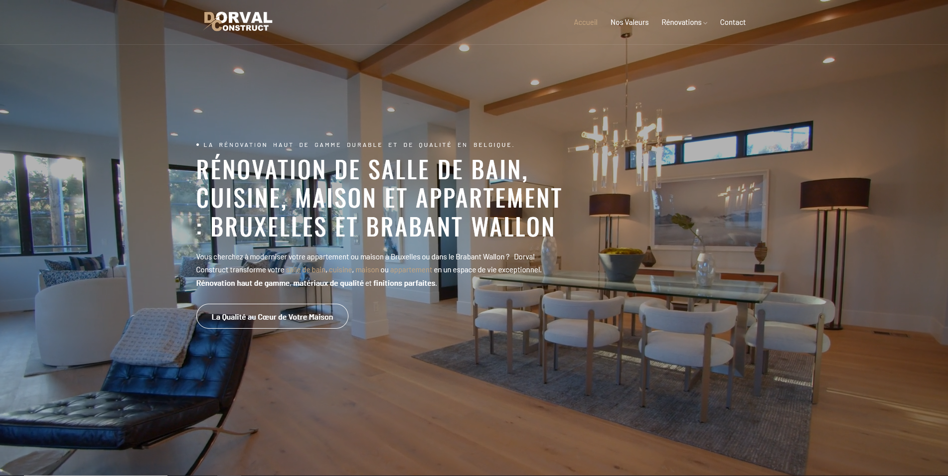 Aperçu du site dorval-construct.be